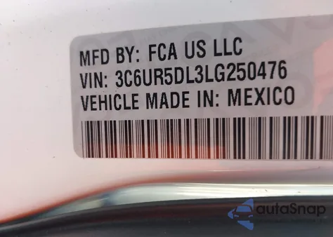 2020 Ram 2500 Big Horn 4X4 6'4 Box из США, поврежденный, VIN 3C6UR5DL3LG250476